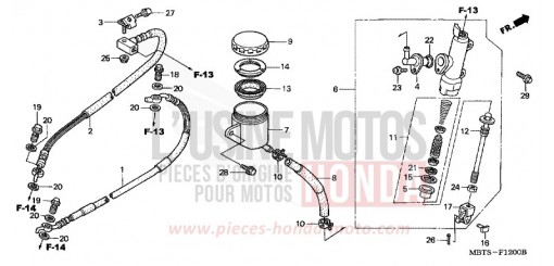 MAITRE-CYLINDRE FREIN AR. CYLINDRE (XL1000V) XL1000V4 de 2004